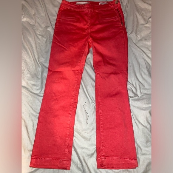Pilcro and the Letterpress Pants - Pilcro and the Letterpress Anthropologie Brand High Rise Legging in Red Orange